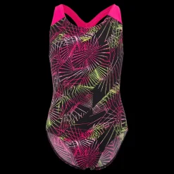 New Speedo Digital Placement Splashback J Black Electric Pink Flerfärgad