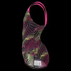 New Speedo Digital Placement Splashback J Black Electric Pink Flerfärgad