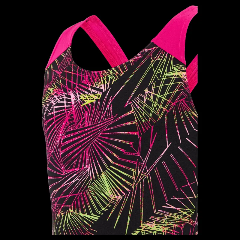 New Speedo Digital Placement Splashback J Black Electric Pink Flerfärgad