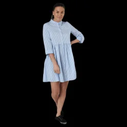 Only Ditte Life Stripe 3/4 Dress W White Flerfärgad Clearance