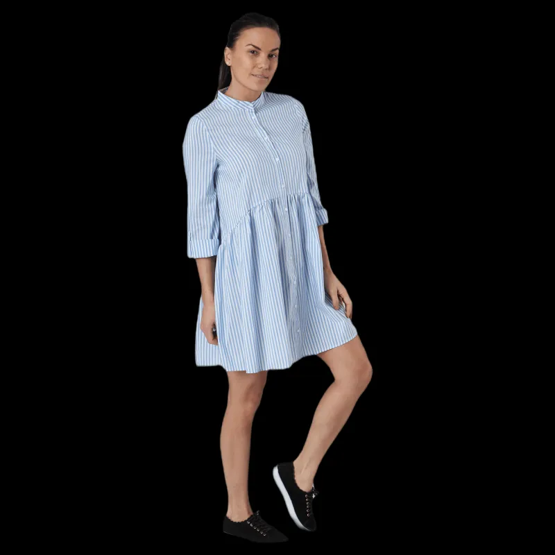 Only Ditte Life Stripe 3/4 Dress W White Flerfärgad Clearance