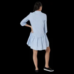 Only Ditte Life Stripe 3/4 Dress W White Flerfärgad Clearance