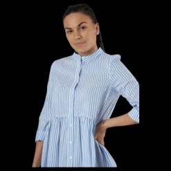 Only Ditte Life Stripe 3/4 Dress W White Flerfärgad Clearance