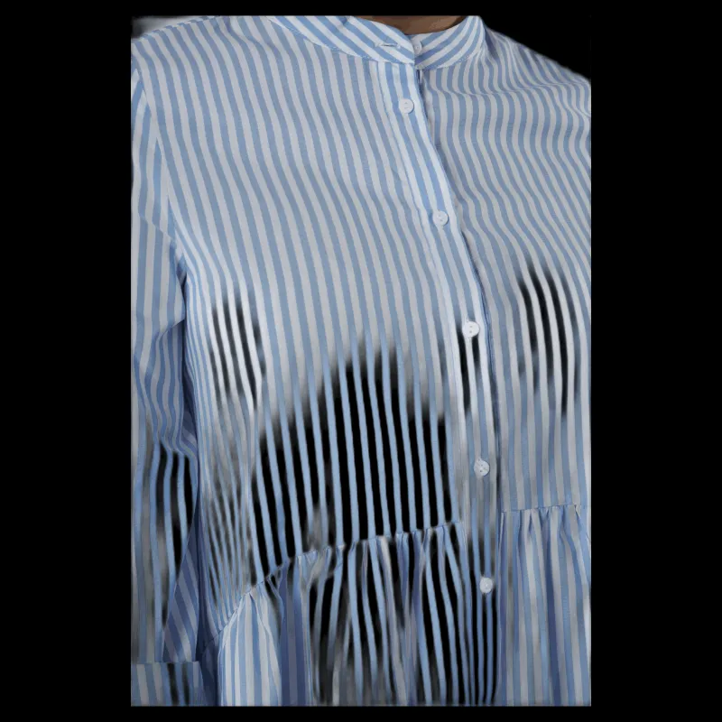 Only Ditte Life Stripe 3/4 Dress W White Flerfärgad Clearance