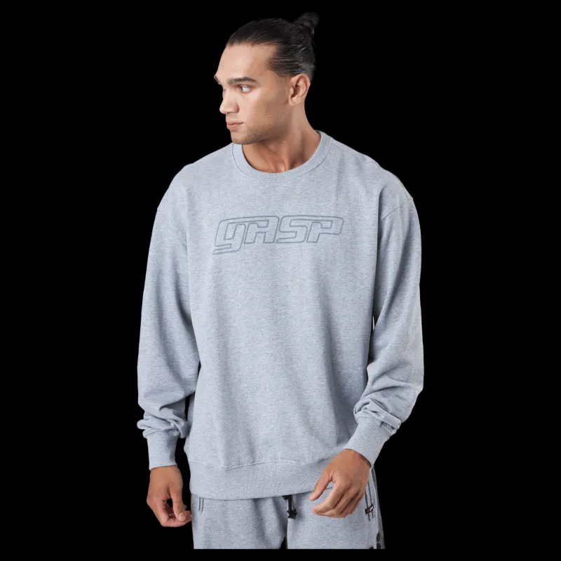 GASP Division Crewneck Grey Melange Grå Clearance
