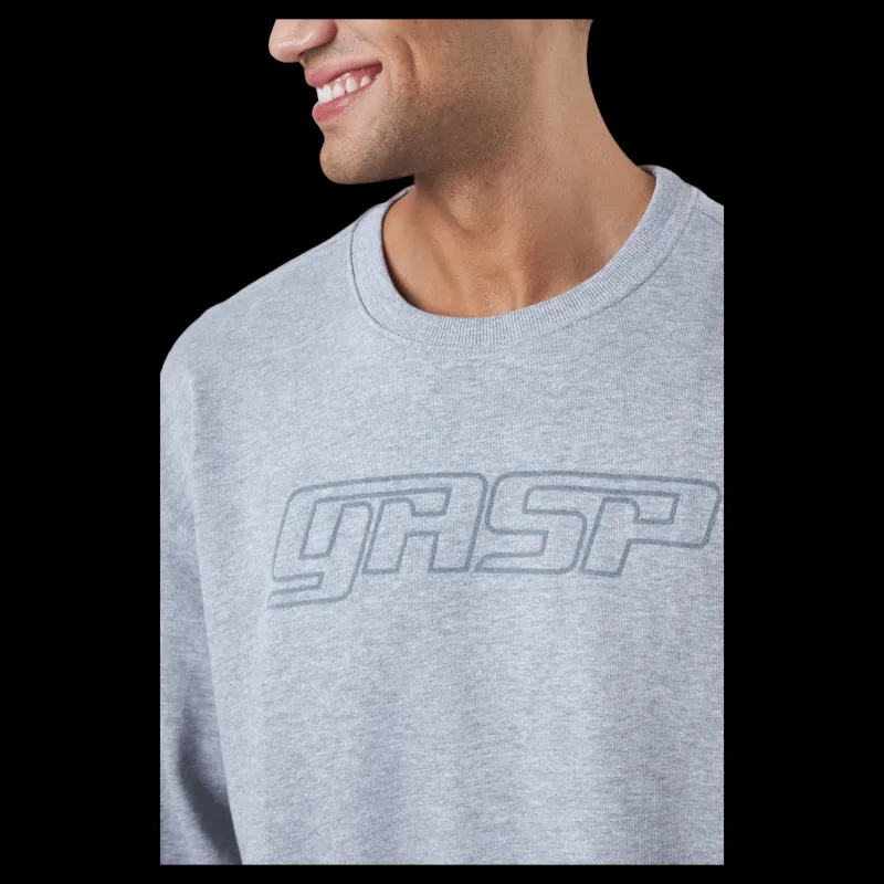 GASP Division Crewneck Grey Melange Grå Clearance