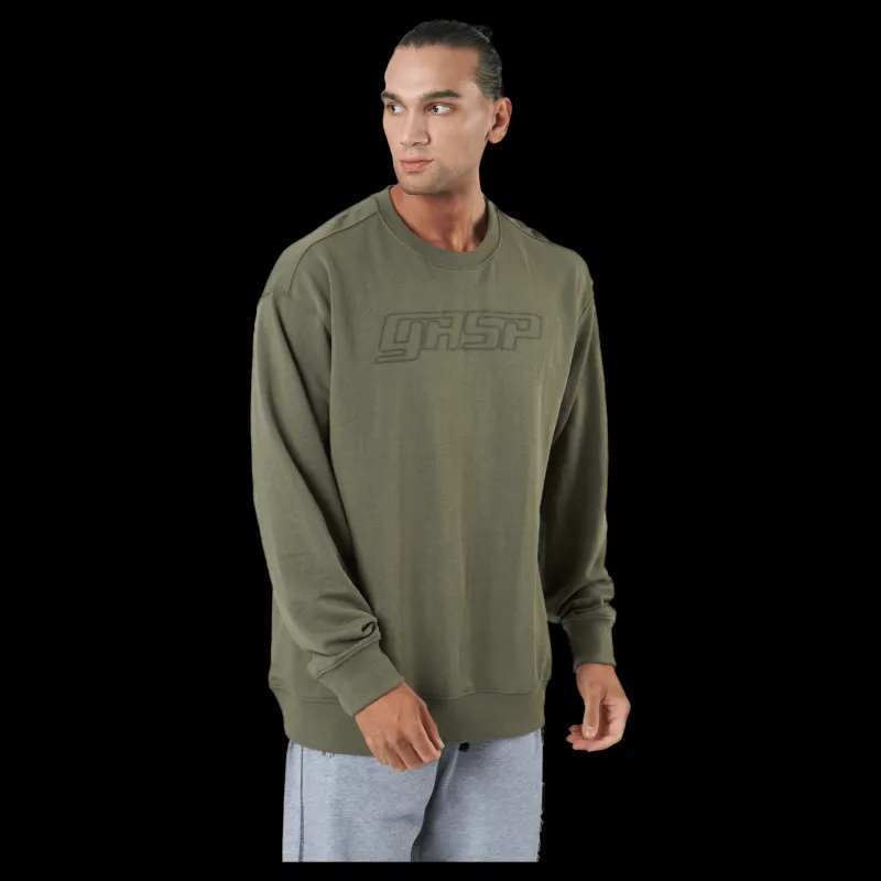 GASP Division Crewneck Washed Green Grön New