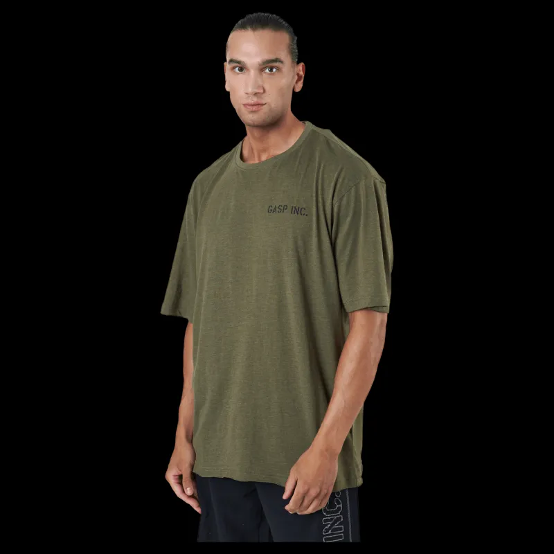 GASP Division Iron Tee Army Green Melange Grön Outlet