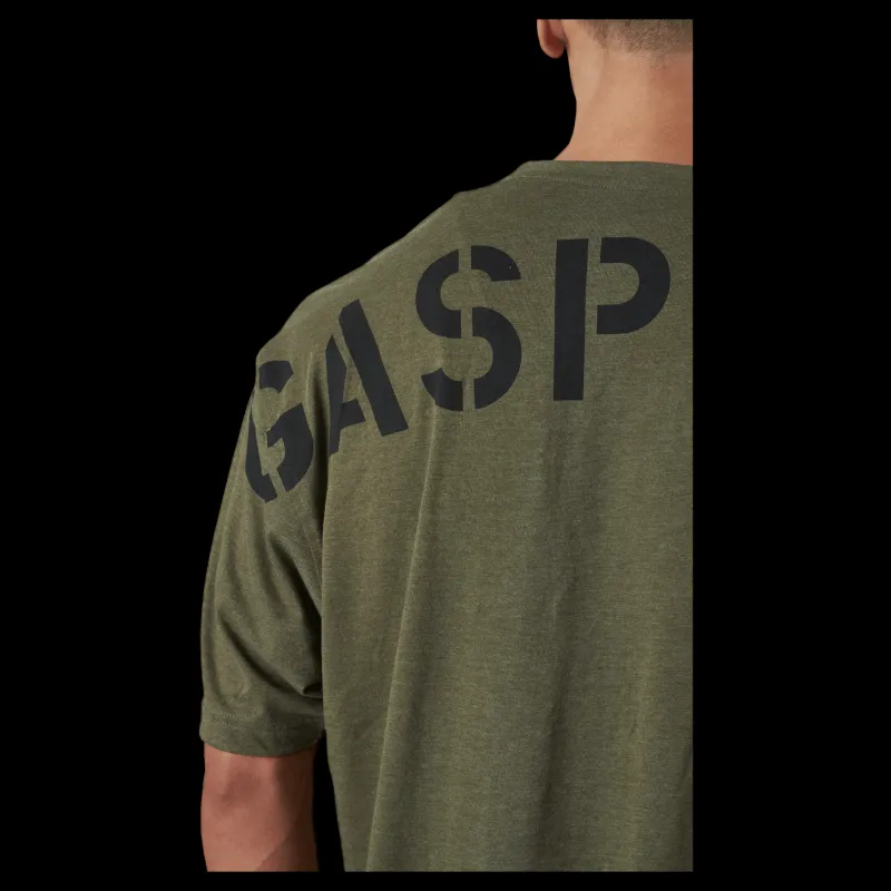 GASP Division Iron Tee Army Green Melange Grön Outlet