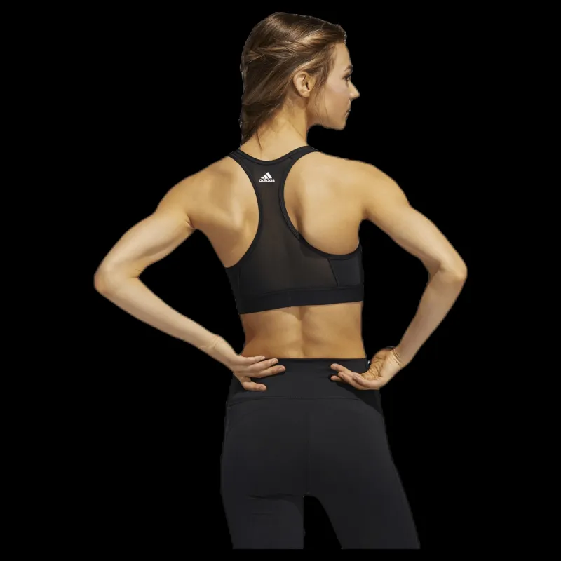 Clearance adidas Dont Rest Alphaskin Sport Branded Bra Black / White Svart