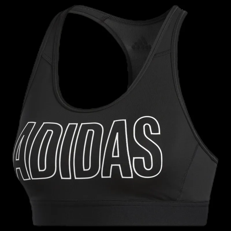 Clearance adidas Dont Rest Alphaskin Sport Branded Bra Black / White Svart