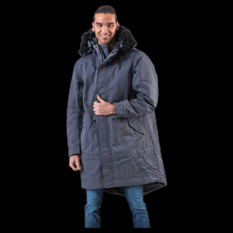 Hot Nike Down Fill Hood Parka Grey Blå