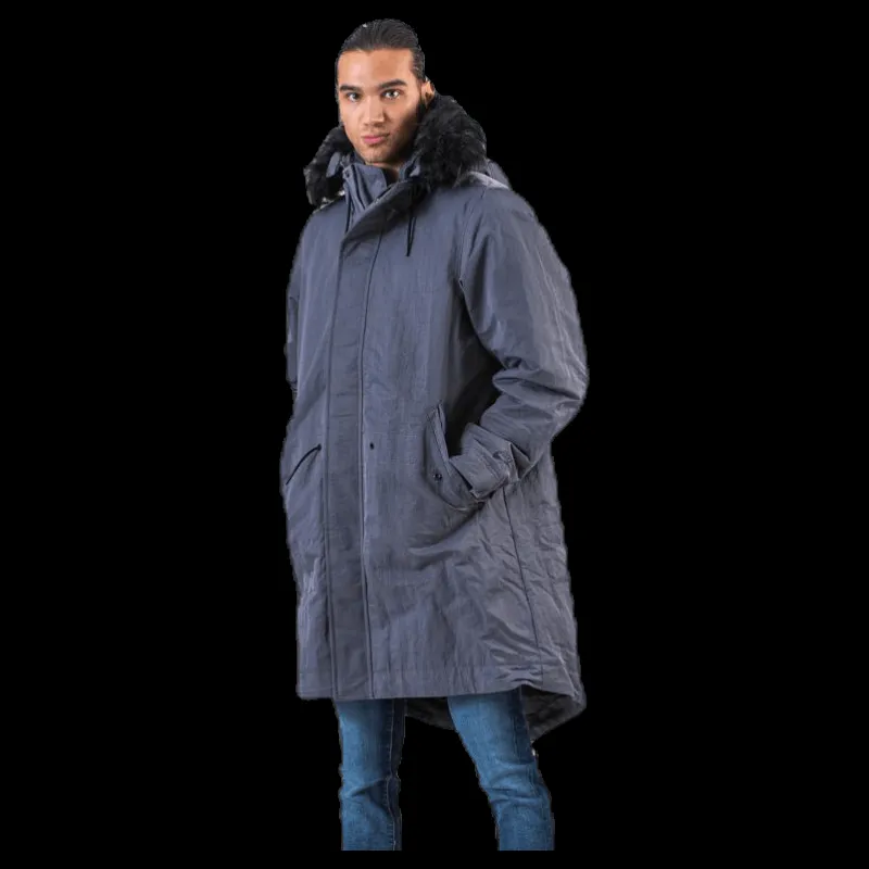 Hot Nike Down Fill Hood Parka Grey Blå