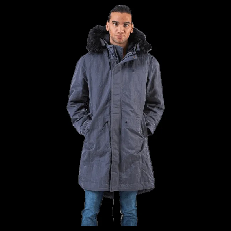 Hot Nike Down Fill Hood Parka Grey Blå