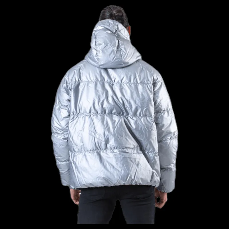 Nike Down Fill Metallic Hood Jacket Silver Blå Outlet