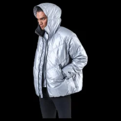Nike Down Fill Metallic Hood Jacket Silver Blå Outlet