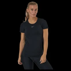 Hot Nike Dri-FIT ADV Aura Women's Slim-Fit Short-Sleeve Top BLACK/REFLECTIVE SILV Svart