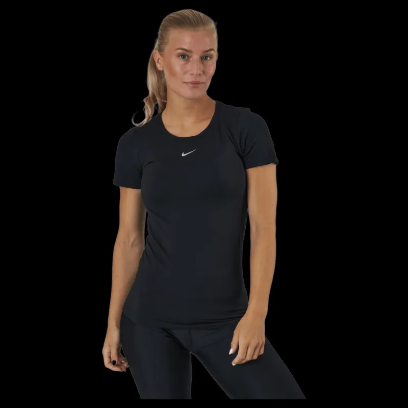 Hot Nike Dri-FIT ADV Aura Women's Slim-Fit Short-Sleeve Top BLACK/REFLECTIVE SILV Svart