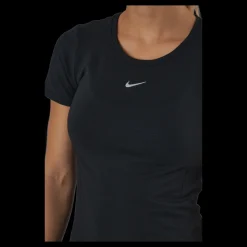 Hot Nike Dri-FIT ADV Aura Women's Slim-Fit Short-Sleeve Top BLACK/REFLECTIVE SILV Svart