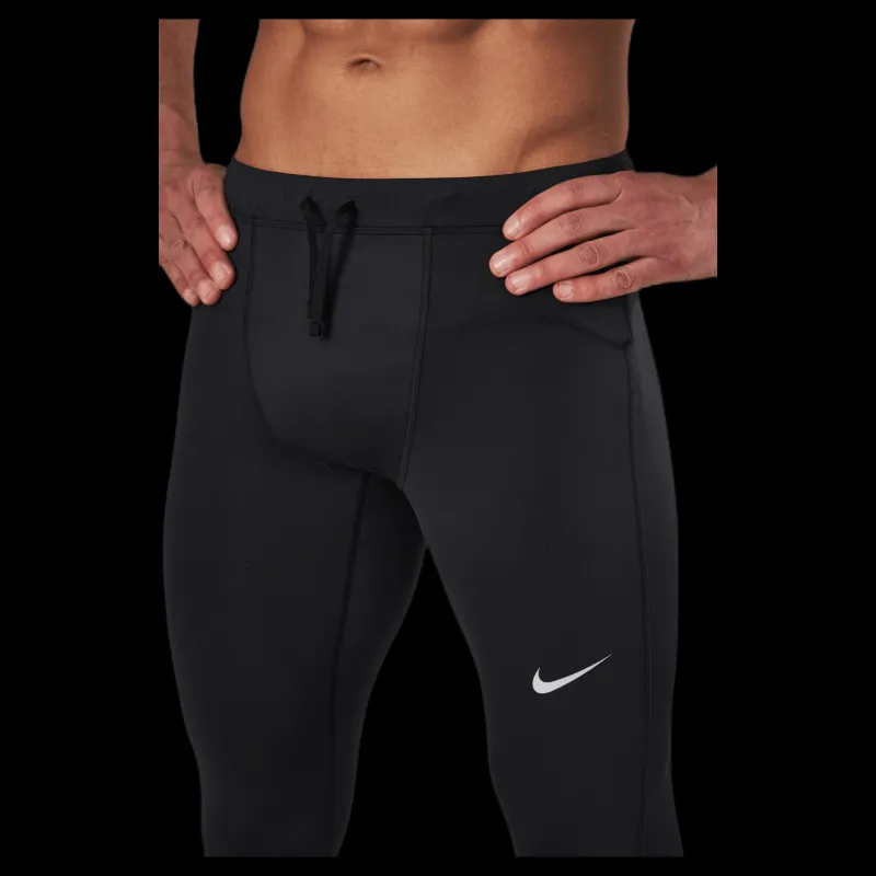Nike Dri-FIT Challenger Men's Running Tights BLACK/REFLECTIVE SILV Svart New