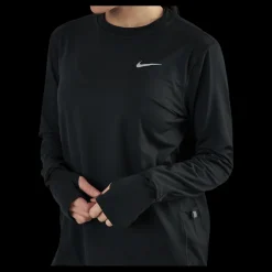 Best Nike Dri-FIT Element Women's Running Crew BLACK/REFLECTIVE SILV Svart