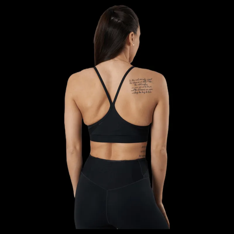 Nike Dri-FIT Indy Women's Light-Support Padded V-Neck Sports Bra BLACK/BLACK/BLACK/WHITE Svart Outlet