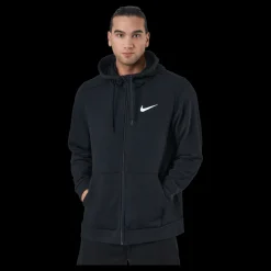 Sale Nike Dri-FIT Men's Full-Zip Training Hoodie BLACK/WHITE Svart