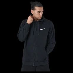 Sale Nike Dri-FIT Men's Full-Zip Training Hoodie BLACK/WHITE Svart