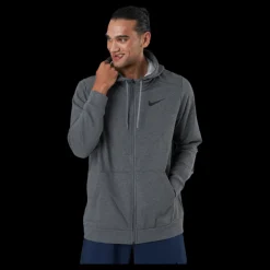 Nike Dri-FIT Men's Full-Zip Training Hoodie CHARCOAL HEATHR/BLACK Grå Best