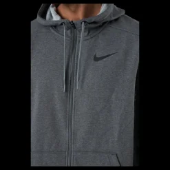 Nike Dri-FIT Men's Full-Zip Training Hoodie CHARCOAL HEATHR/BLACK Grå Best