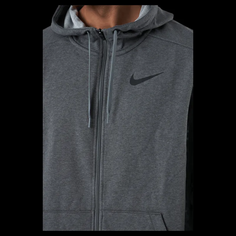 Nike Dri-FIT Men's Full-Zip Training Hoodie CHARCOAL HEATHR/BLACK Grå Best
