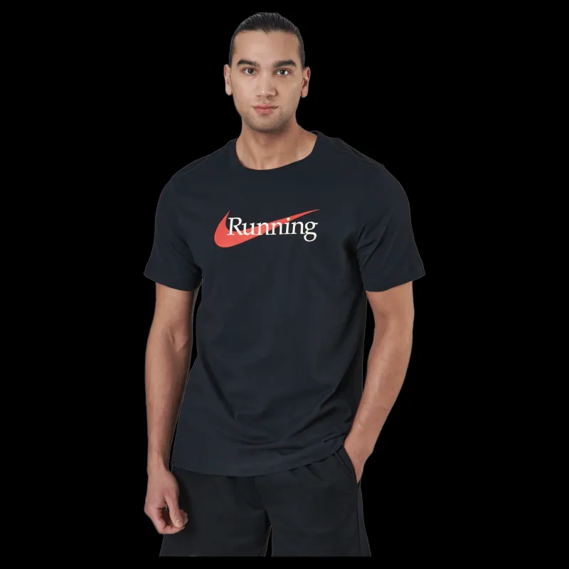 Outlet Nike Dri-FIT Men's Running T-Shirt BLACK Svart