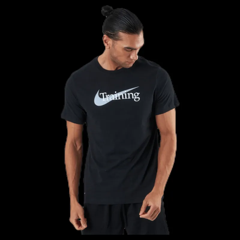 New Nike Dri-FIT Men's Swoosh Training T-Shirt BLACK Svart