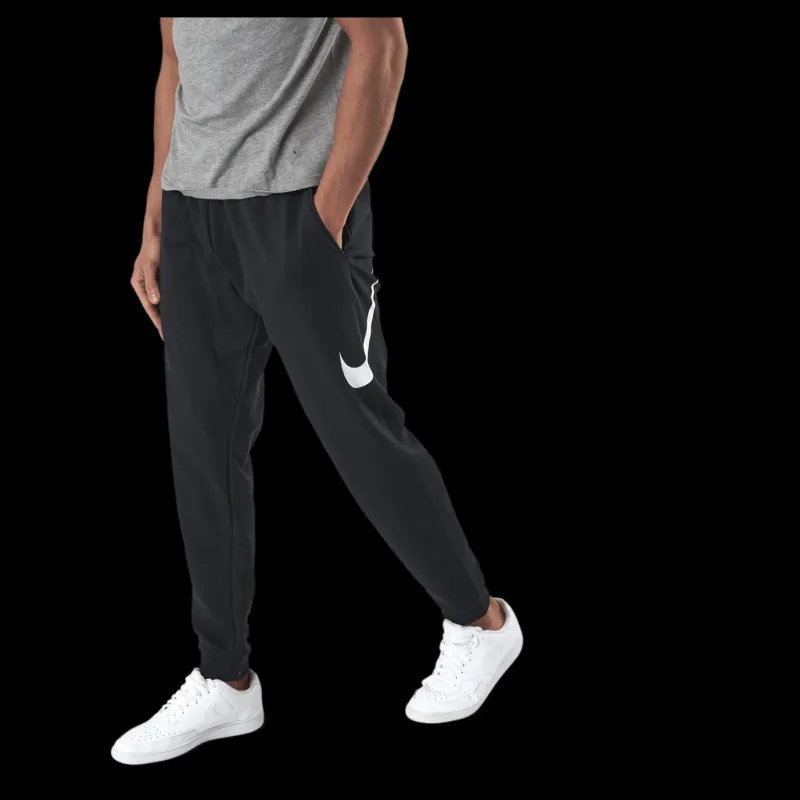 Outlet Nike Dri-FIT Men's Tapered Training Pants BLACK/WHITE Svart