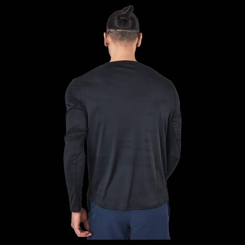 Nike Dri-FIT Miler Men's Long-Sleeve Running Top BLACK/REFLECTIVE SILV Svart Discount