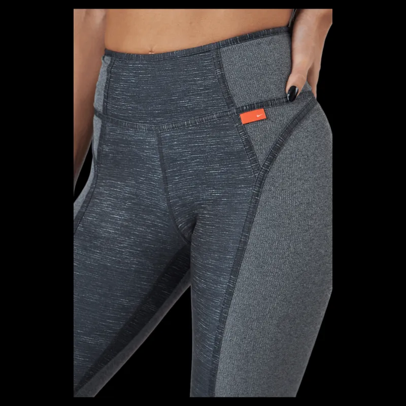 Nike Dri-fit One Luxe Women's Mid-r Black/htr Grå Sale