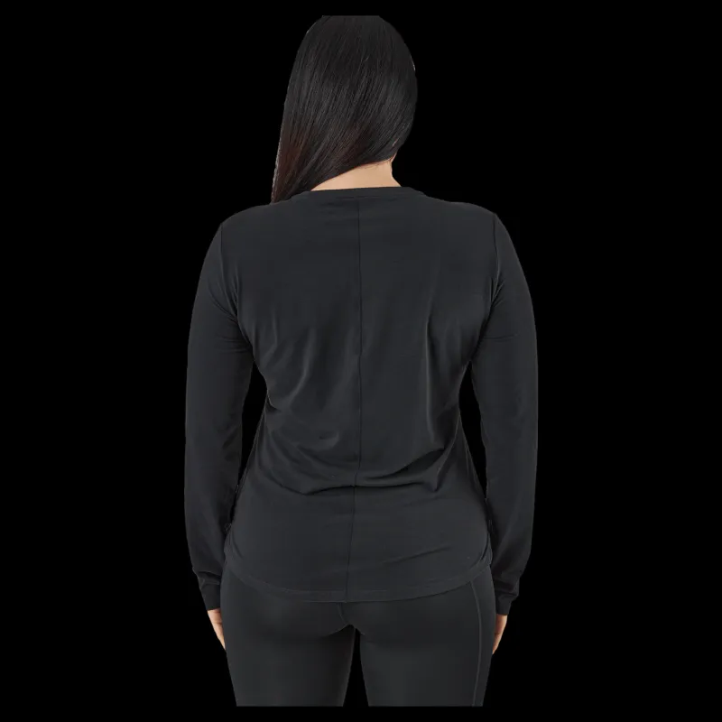 Nike Dri-FIT One Luxe Women's Standard Fit Long-Sleeve Top BLACK/REFLECTIVE SILV Svart Best