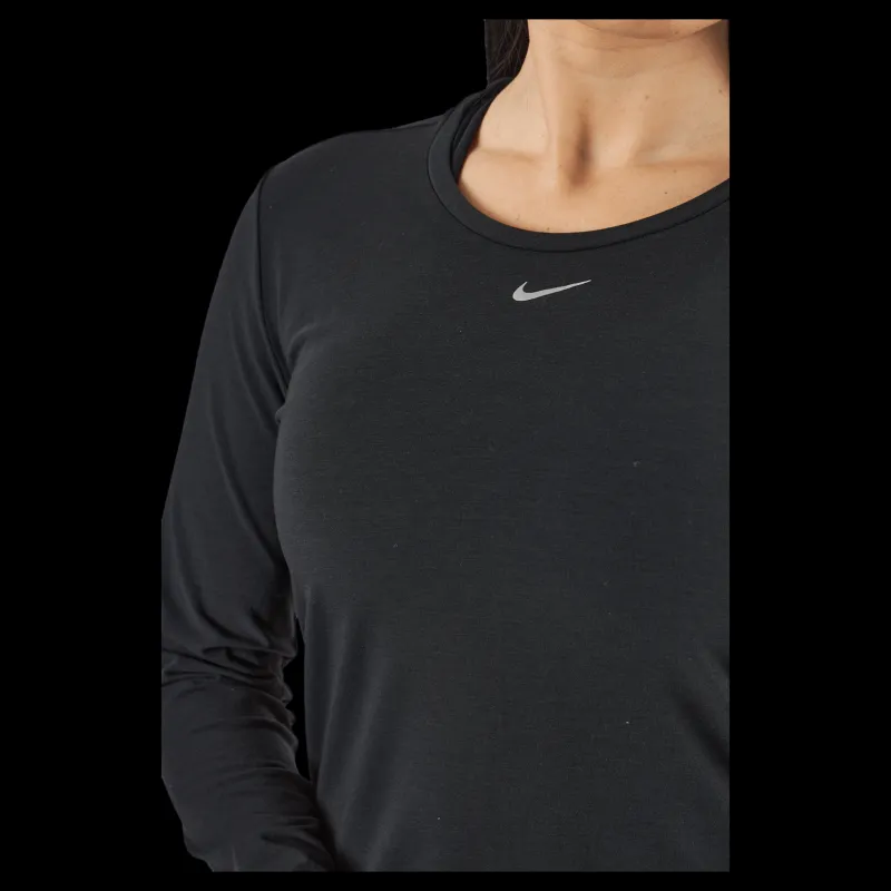 Nike Dri-FIT One Luxe Women's Standard Fit Long-Sleeve Top BLACK/REFLECTIVE SILV Svart Best