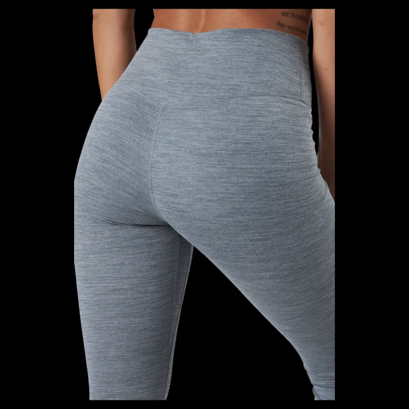 New Nike Dri-FIT One Women's Mid-Rise Leggings IRON GREY/HTR/WHITE Grå