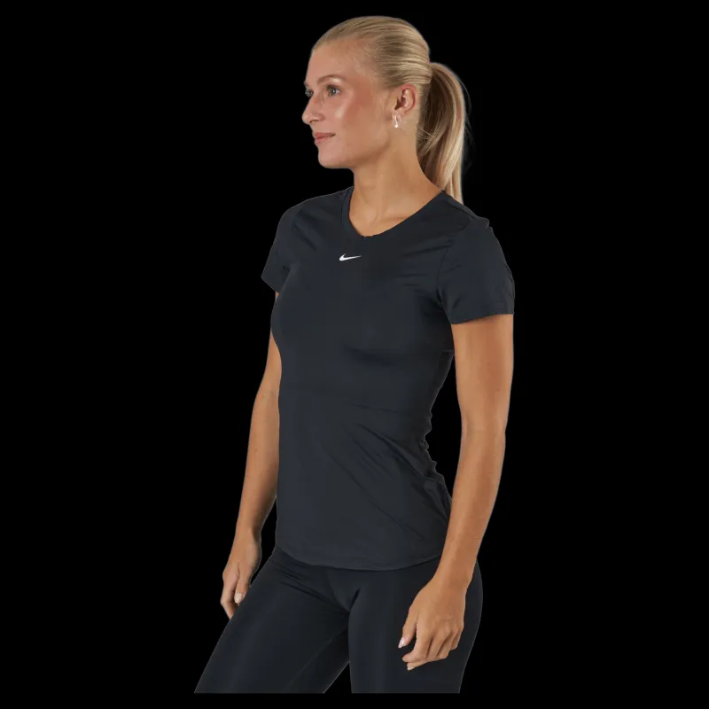 Nike Dri-FIT One Women's Slim Fit Short-Sleeve Top BLACK/WHITE Svart Discount