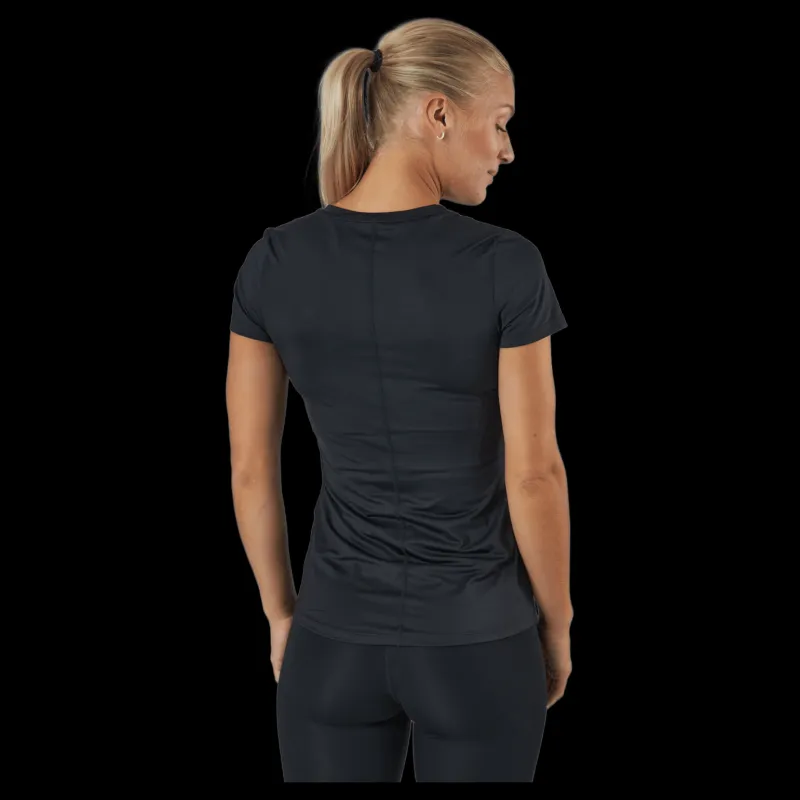 Nike Dri-FIT One Women's Slim Fit Short-Sleeve Top BLACK/WHITE Svart Discount