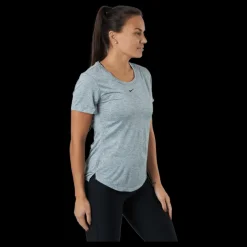 Nike Dri-FIT One Women's Standard Fit Short-Sleeve Top PARTICLE GREY/HTR/BLACK Grå Sale