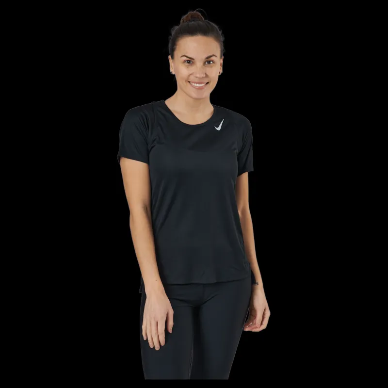 Nike Dri-FIT Race Women's Short-Sleeve Running Top BLACK/REFLECTIVE SILV Svart Hot