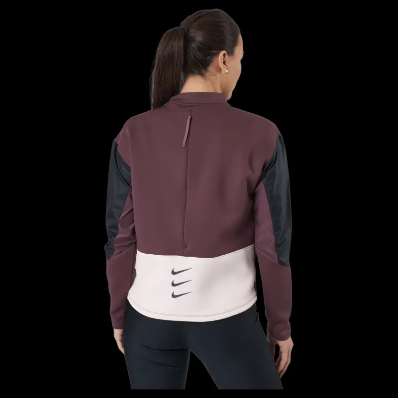 New Nike Dri-fit Run Divsion Women's Ru Dark Wine/black/pale Coral/bla Lila