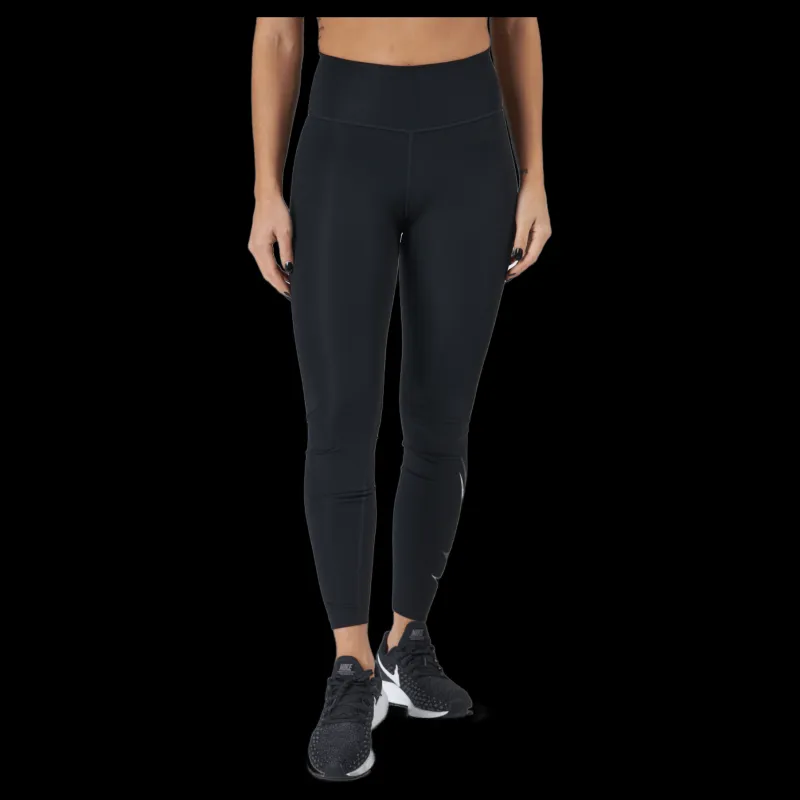 Nike Dri-fit Swoosh Run Women's 7/8 Black/white Svart Outlet