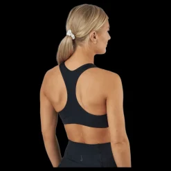 New Nike Dri-FIT Swoosh Women's Medium-Support Graphic Sports Bra BLACK/WHITE/PARTICLE GREY Svart
