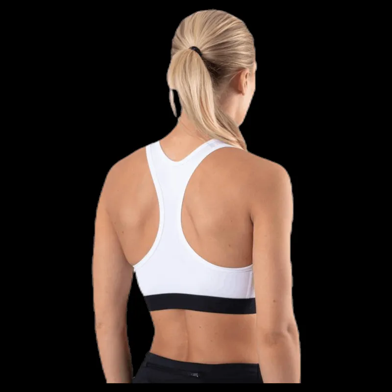 Nike Dri-FIT Swoosh Women's Medium-Support Non-Padded Sports Bra WHITE/BLACK/BLACK Vit Discount