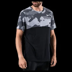 Nike Dry Camo SS Top Black/Grey Flerfärgad Outlet