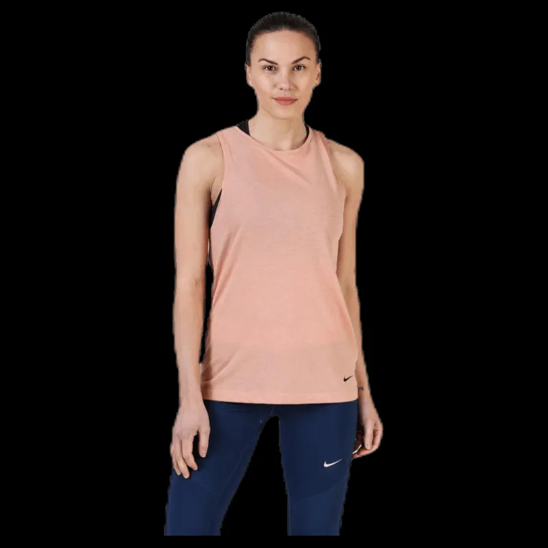 Nike Dry Tank Studio Open Back Pink Rosa New