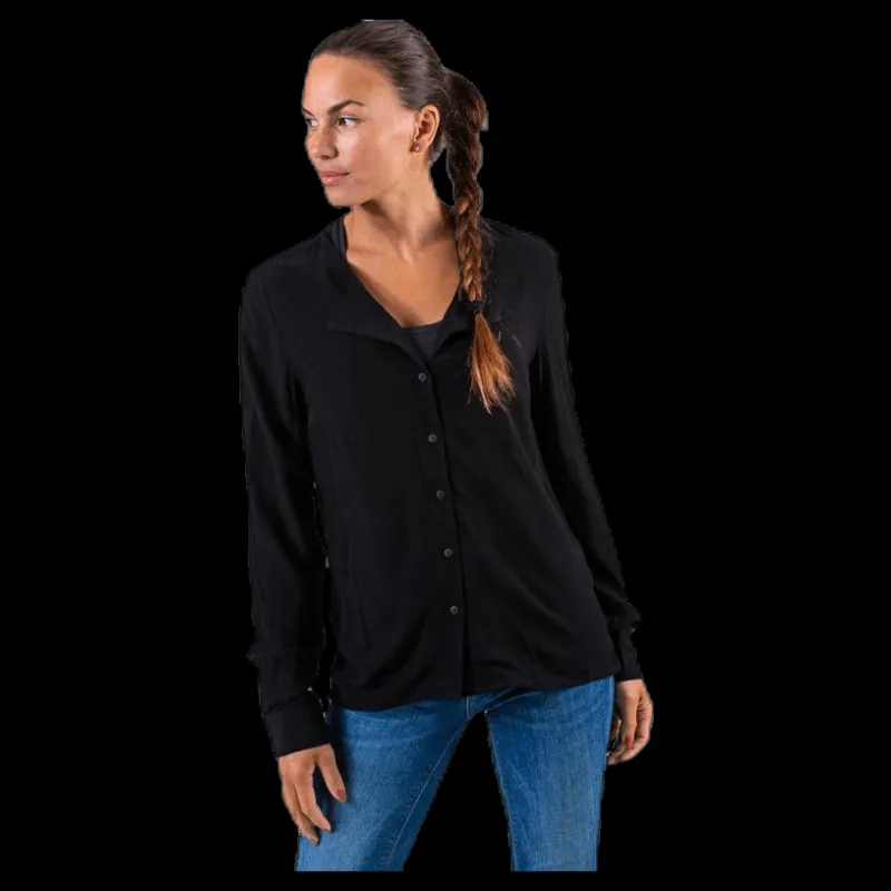 Pieces Ea Ls Shirt Black Svart